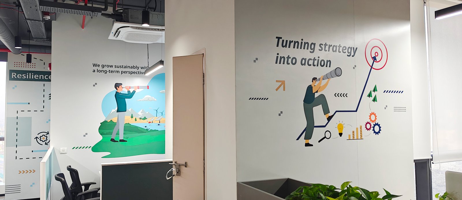 Office interior graphics