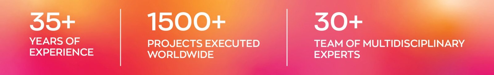35+ years experience, 1500+ global projects, multidisciplinary expert team
