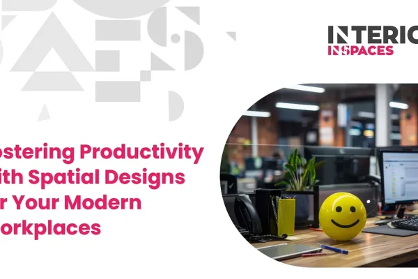 Modern office workspace with computer desk, plant, and smiley stress ball promoting productivity and spatial design.