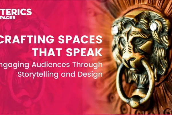 Lion head door knocker symbolizing powerful storytelling and space branding design by Interics InSpaces