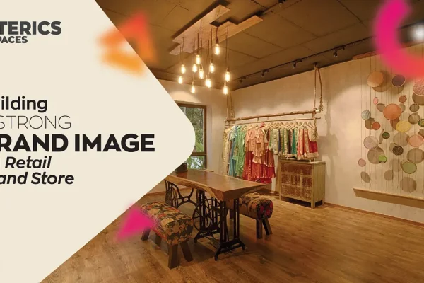 Retail brand store interior design showcasing warm lighting, product displays, and immersive brand experience by Interics InSpaces